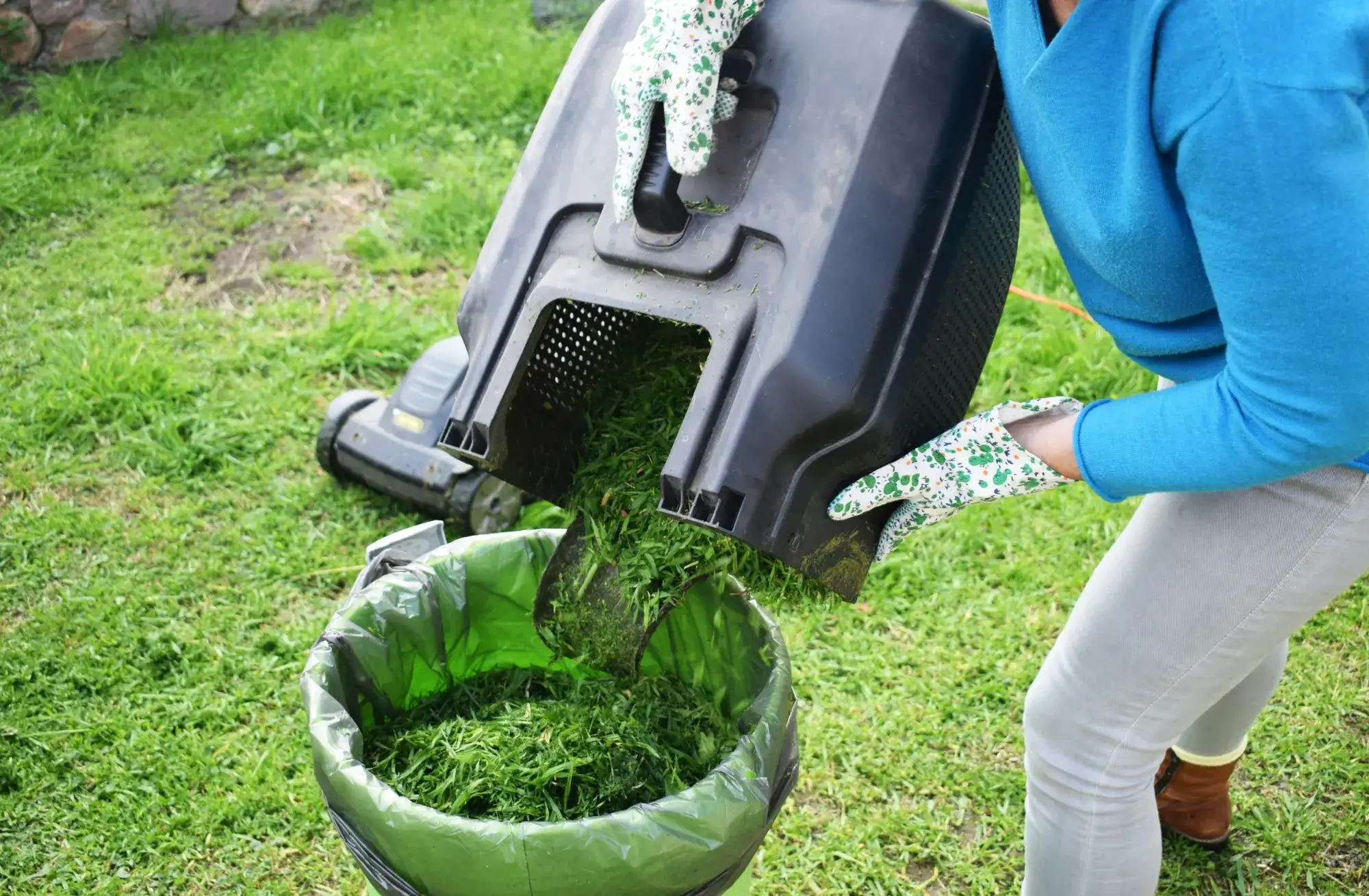 Green waste being added to bin